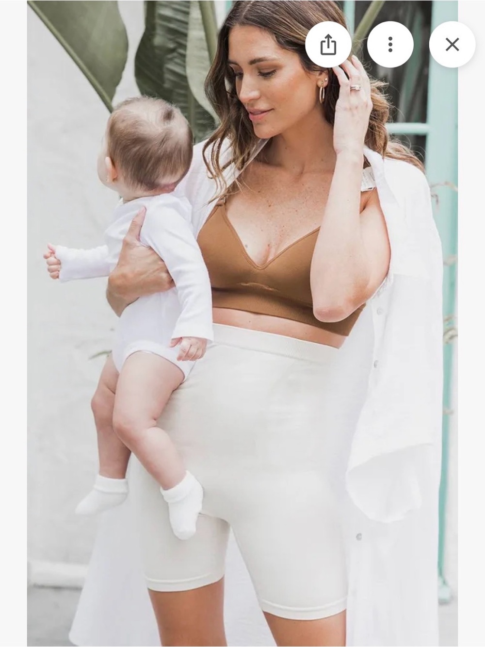 BLANQI Postpartum Girlshort Cream Seamless Shorts Medium NWT